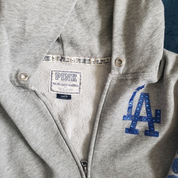 PINK Victoria's Secret Sweaters - Pink Victoria's Secret Dodgers Hoodie Sweater